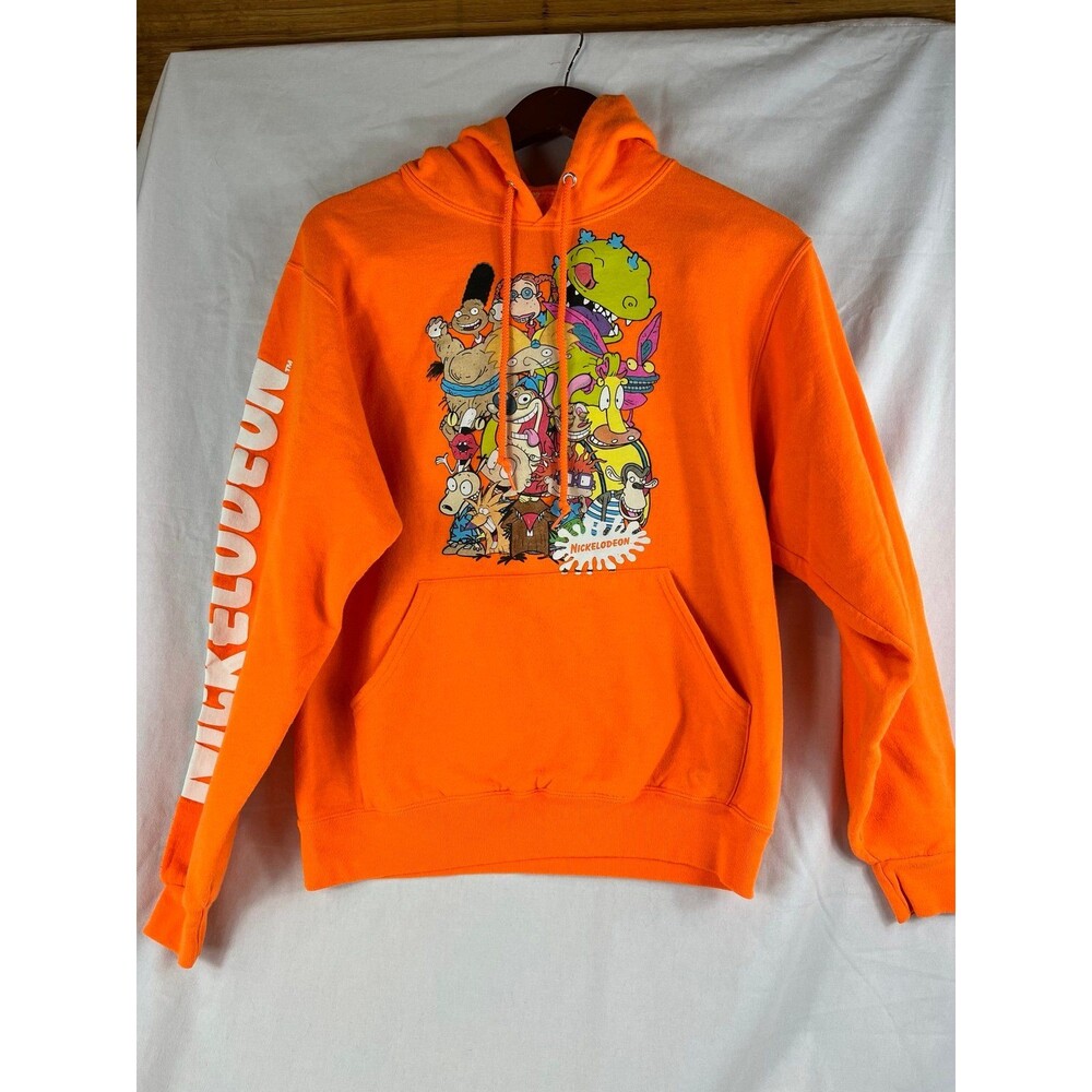 Vtg Nickelodeon 90s Cartoons Hoodie Sweatshirt Sz S Monsters Rugrats Arnold